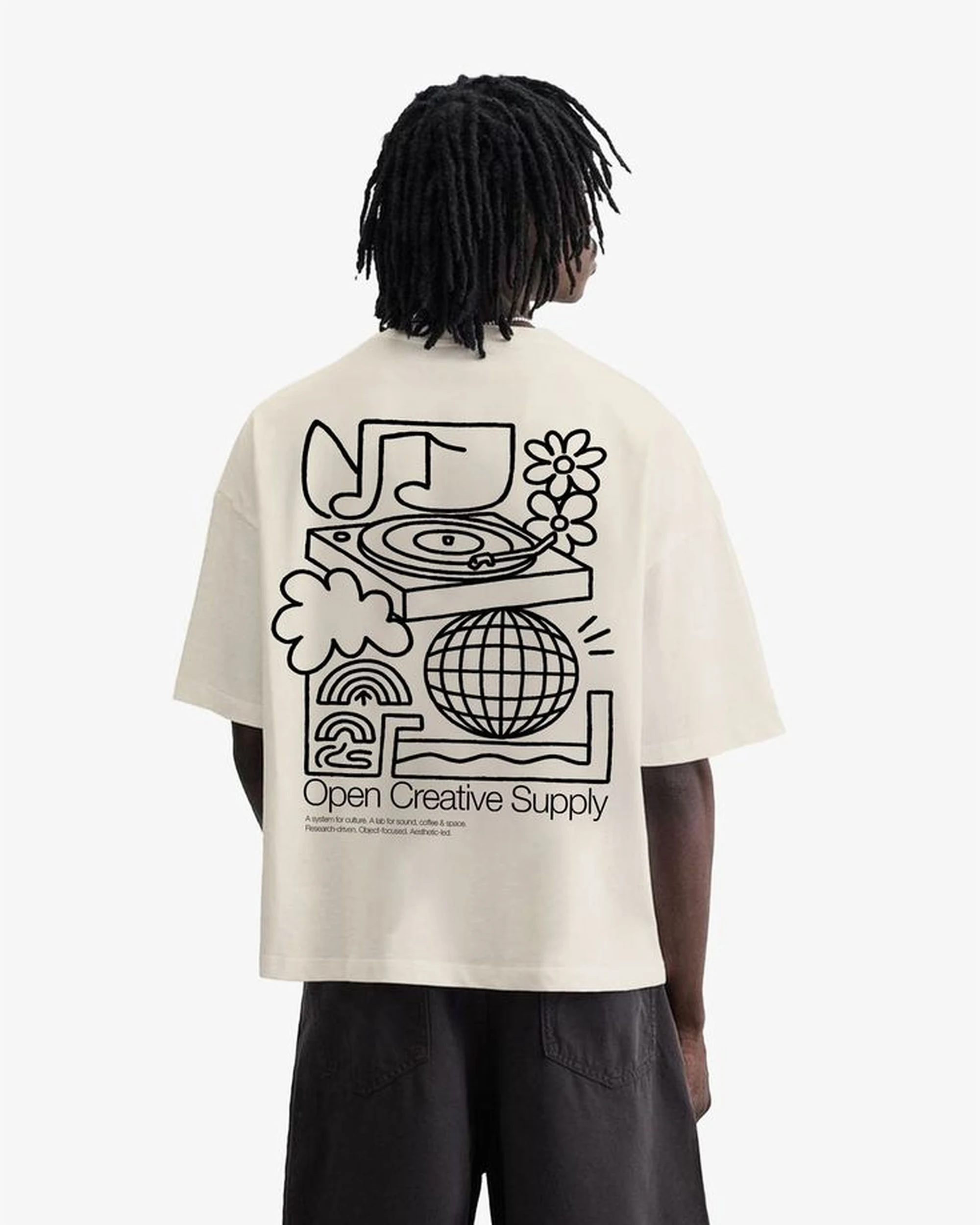 Premium custom heavyweight T-shirt photographed on a model